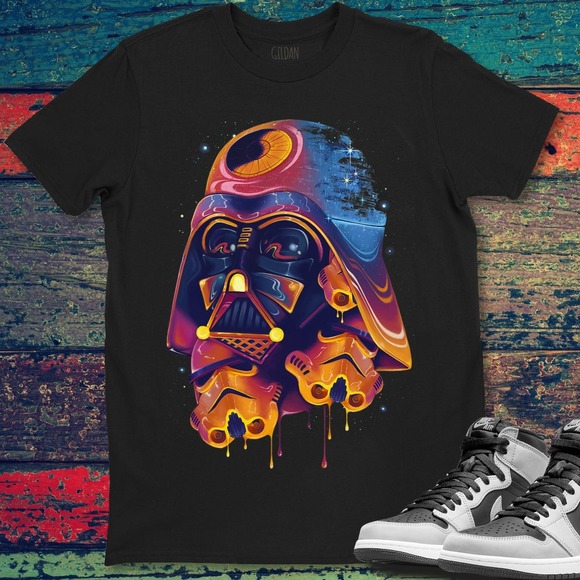 Star Wars Darth Vader Trooper Helmets Psychedelic Drip Unisex Gift T-Shirt - Picture 1 of 2
